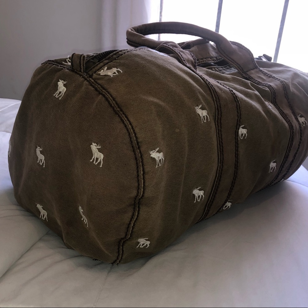 Vintage y2k Abercrombie & Fitch Brown Moose Logo Duffel Bag